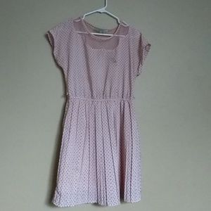 Dotted pink loose dress